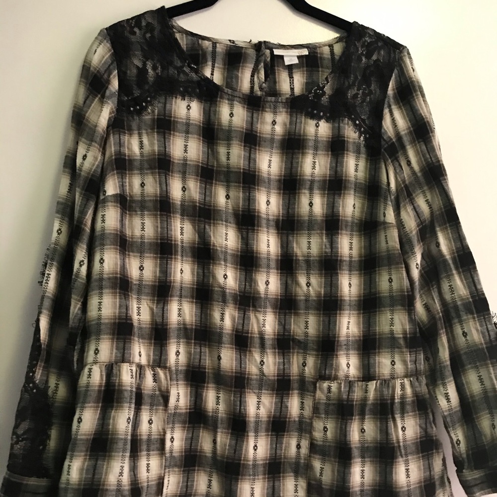 Flannel peplum top